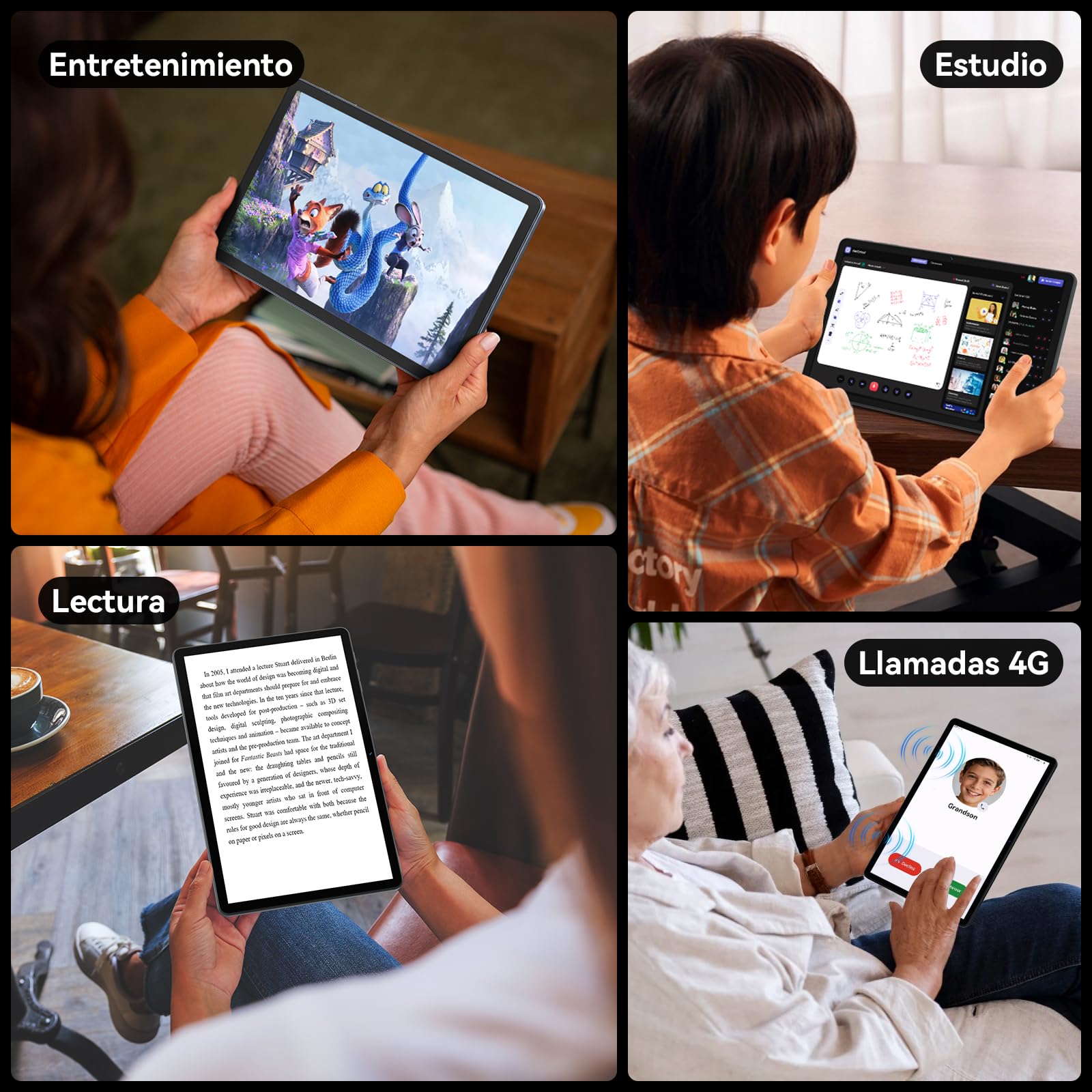 Android 16 Tablet 11 Pulgadas, 24 GB+256 GB (4 TB TF) | Tablet con Tarjeta SIM, 1920*1200 FHD+, 8000 mAh, 16 MP+8 MP, Gemini AI, Widevine L1, Face ID (4 Años de Garantía)