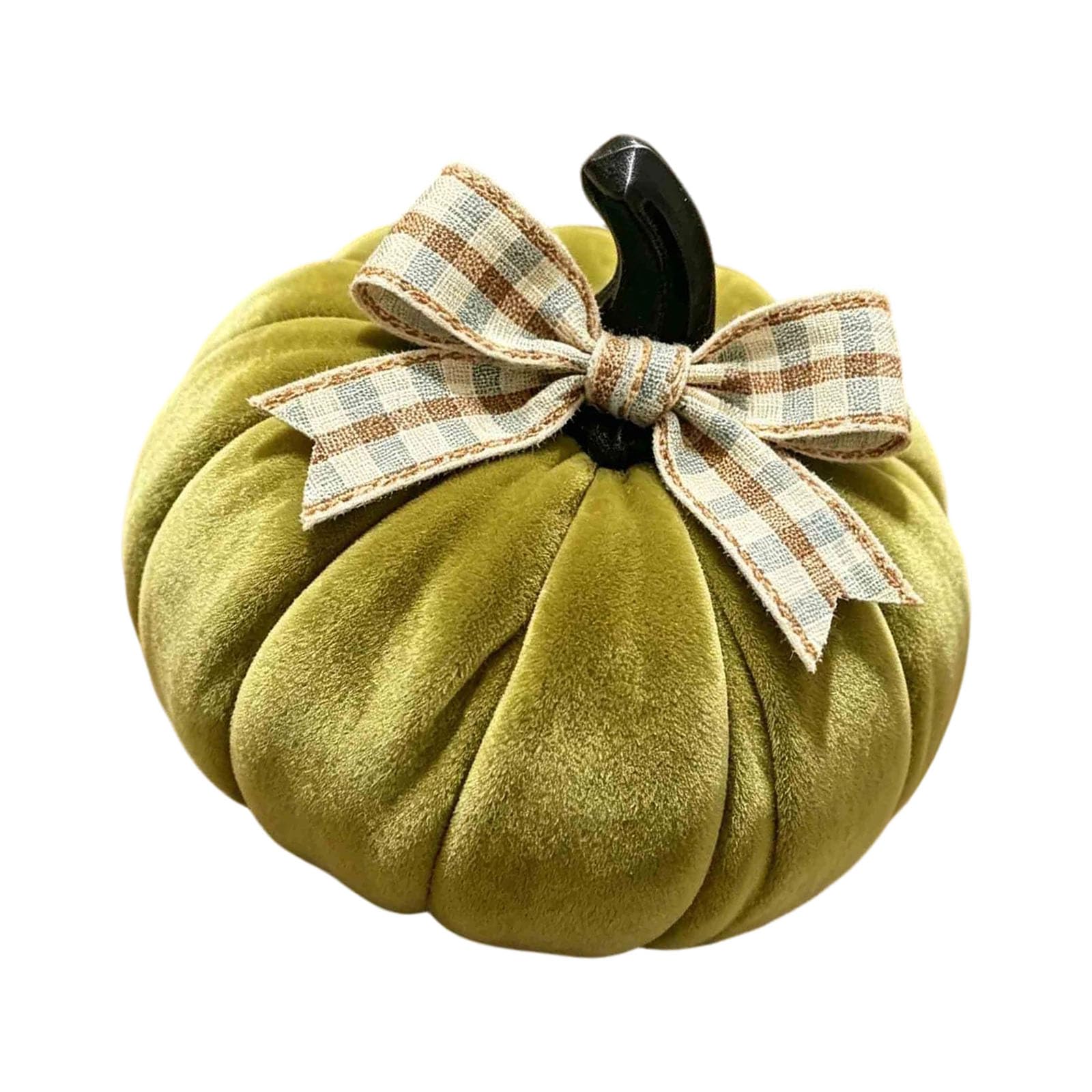 Elnwnnkc B Halloween Velvet Pumpkin Decor Soft Plush Table Accent With Ribbed And Top Detail For Tiered Tray Styling Stuffed Fabric Pumpkin Autumn Centerpiece Faux Gourd Decor Shelf Mantel Tray Accent Harvest