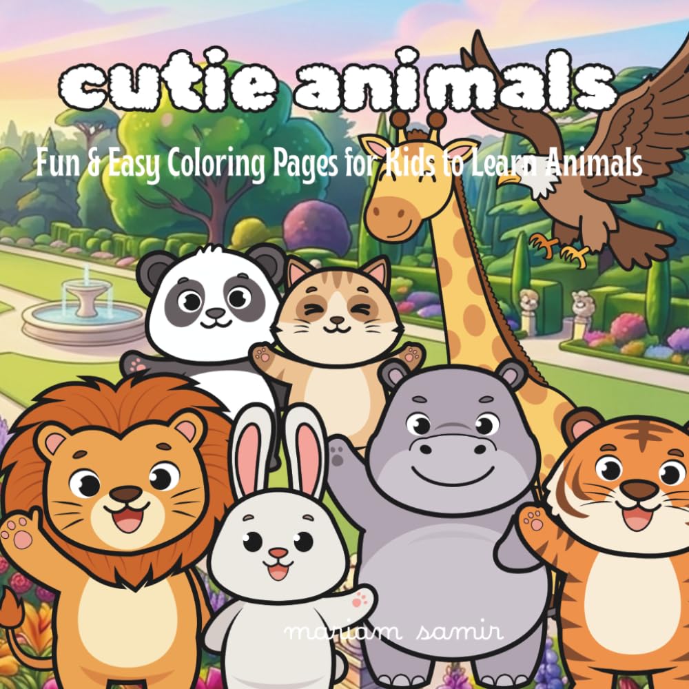 Cutie coloring animals: Fun & Easy Coloring Pages for Kids to Learn Animals