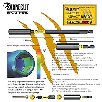 Vista 5 de 4 piezas SabreCut SCRK1 magnéticas 2 23/64 pulgadas y 5 63/64 pulgadas soporte profesional para puntas de impacto con 2 puntas de impacto PZ2 de 1