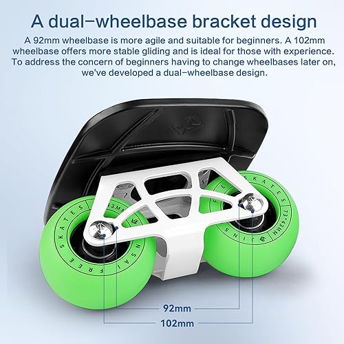 Miniatura 5 de FreeSkates - Patines portátiles con plataforma de aleación de aluminio antideslizante, patineta dividida con ruedas de poliuretano, rodamientos de