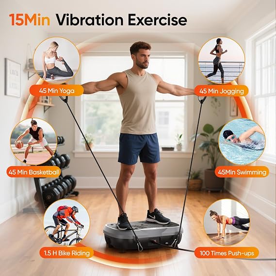 Kidken Vibration Plate, Full Body Workout Vibration Plate Exercise Machine for Bone Density, Building Lymphatic Drainage