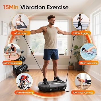 Kidken Vibration Plate, Full Body Workout Vibration Plate Exercise Machine for Bone Density, Building Lymphatic Drainage