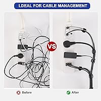 Vista 5 de Bridas de cable reutilizables, 126 unidades de 20.3 cm, bridas ajustables para cables, organizador de cables, envoltura de cable y gancho de gestión