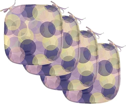 Vista 300 de Lunarable Orient - Cojín de asiento para silla, curlicues florales orientales con elementos artísticos venecianos, hojas de follaje, damasco a