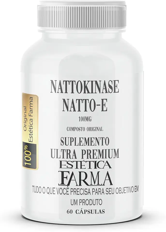 Natto E 100mg Original 100% Nattokinase Estética Farma 60cps