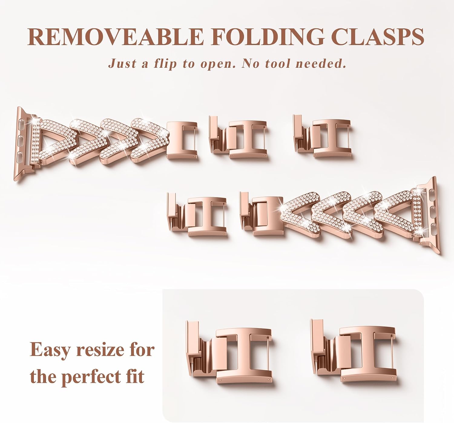 Diamond Bling Band with Case Compatible with Apple Watch bands for Women image 4