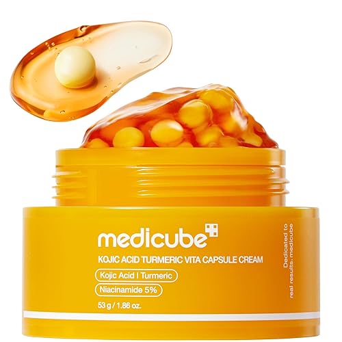 medicube Capsule Cream with Kojic Acid & Turmeric for Uneven Skin Tone | Tone Renewal & Radiance Care for troubled skin | Turmeric, Kojic, Vitamin C | Korean Skincare, 1.86 oz - 1.86 Ounce (Pack of 1) - Kojic Acid Turmeric