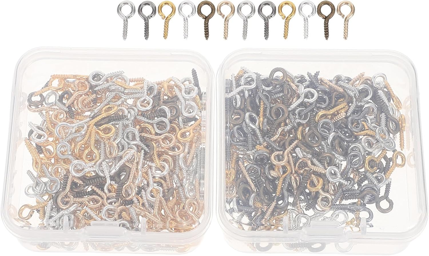 Small Screw Eye Pins with Strong Hold and No Thread Slippage 600pcs for Iron Miniature Eyelet Screws for Jewelry Making and Craft Assembly for Necklace Findings and Doll Making