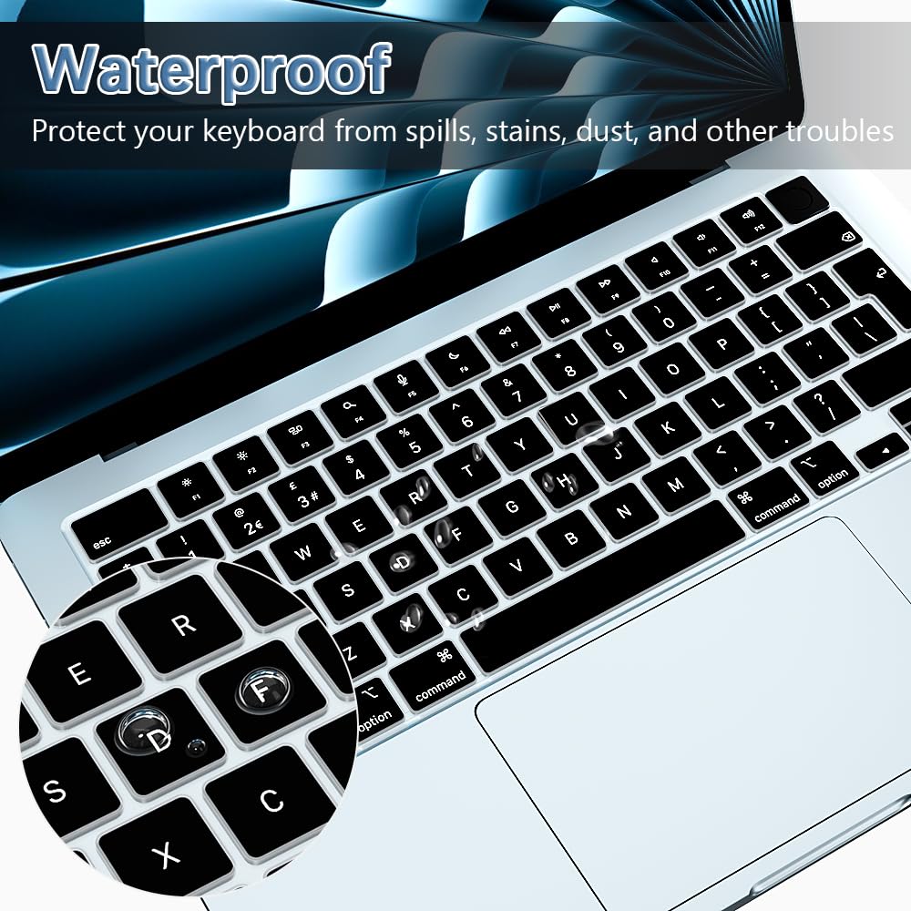Tastatur Schutz Tastaturschutz aus Silikon für MacBook Neo13 A18/Air 13,6/15 Zoll M5 M4 M3 M2 Chip 2026-2022 Modell A3449 A3448 A3241 A3240 UK/EU Layout Laptop Tastaturhülle Zubehör