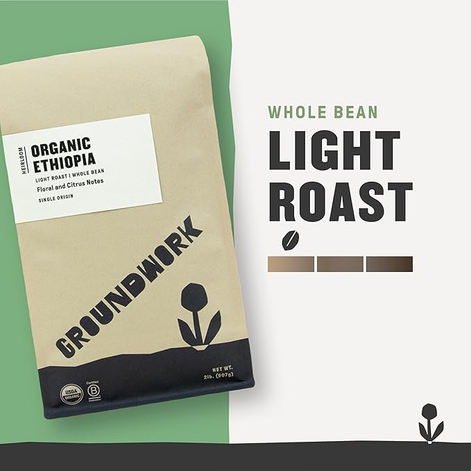 Groundwork Café Etiopía Heirloom Blend en Grano Light Roast 2 lb miniatura 3