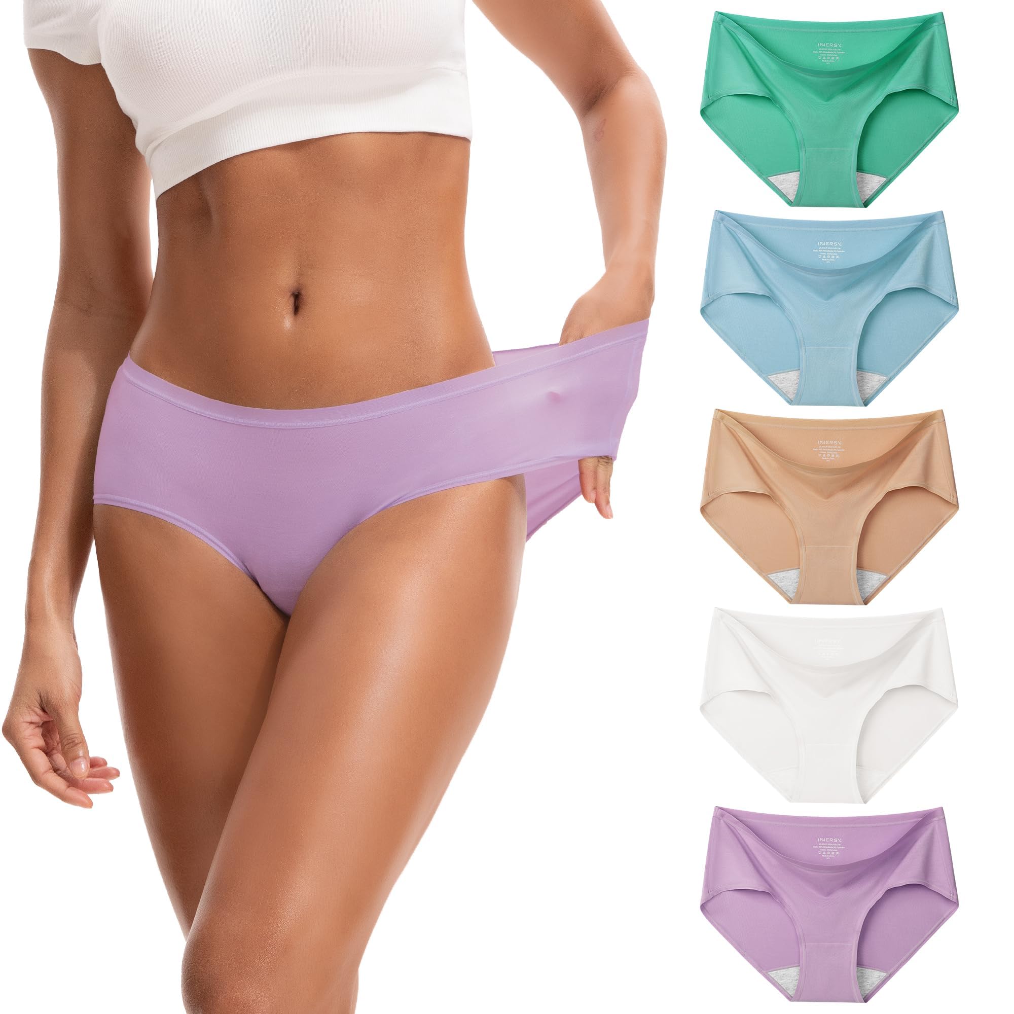 INNERSY Women's No Show Modal Underwear Quick Dry Panties 5-Pack