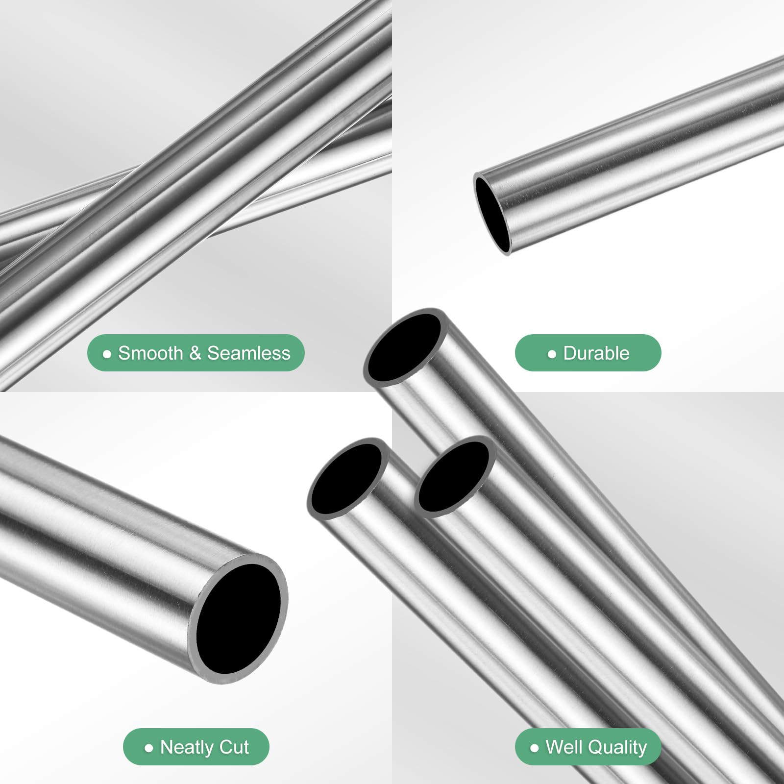 M METERXITY 3-Pack Tubo Inossidabile 304 300mm 6mm Diametro Esterno 0.4mm Spessore Parete Senza Saldatura