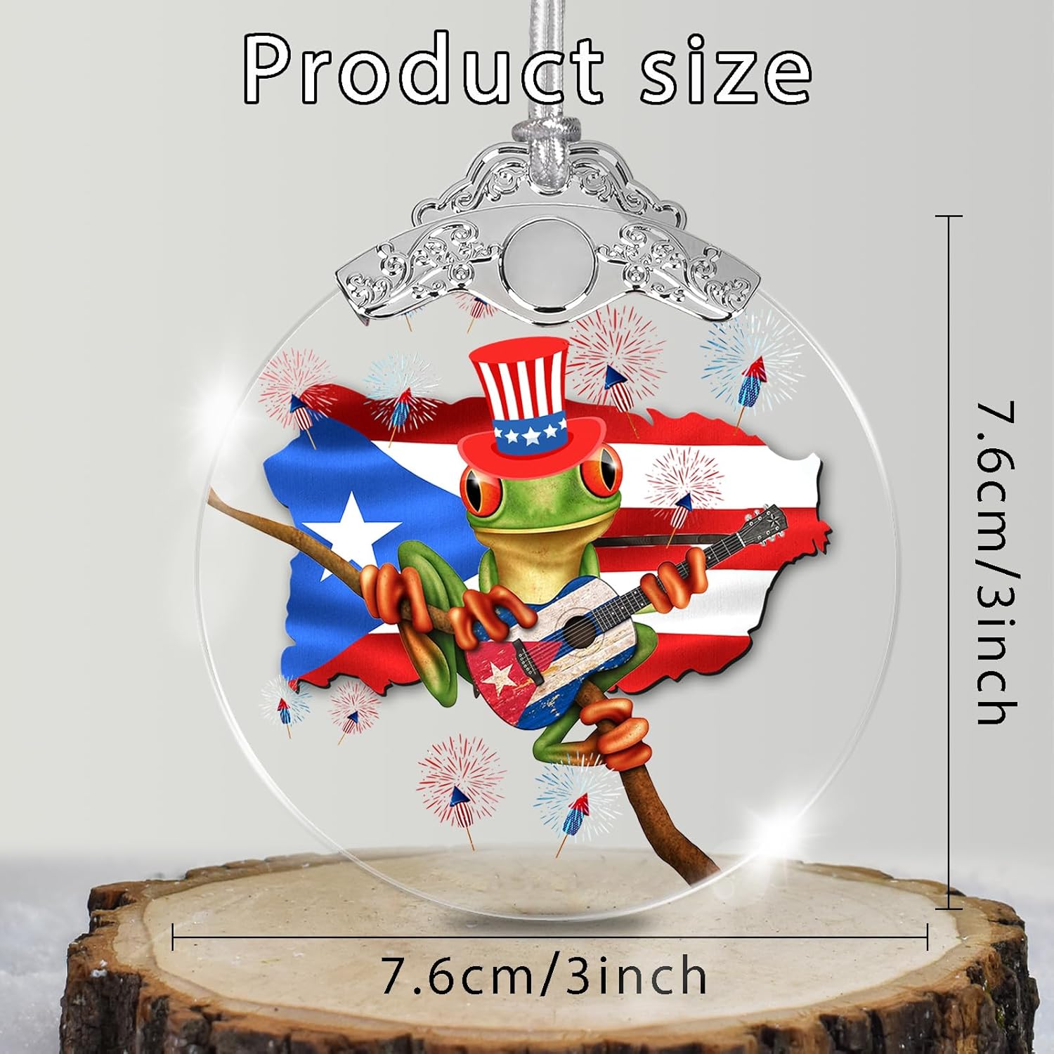 Christmas Ornaments Puerto Rico Gifts Coqui Frog Glass Puertos Rico Souvenirs New Home Ornament for Tree Decorations Puerto Rican Gifts for Women Men Mom Dad Friend House Warming Gift Ideas 2025 - Image 2