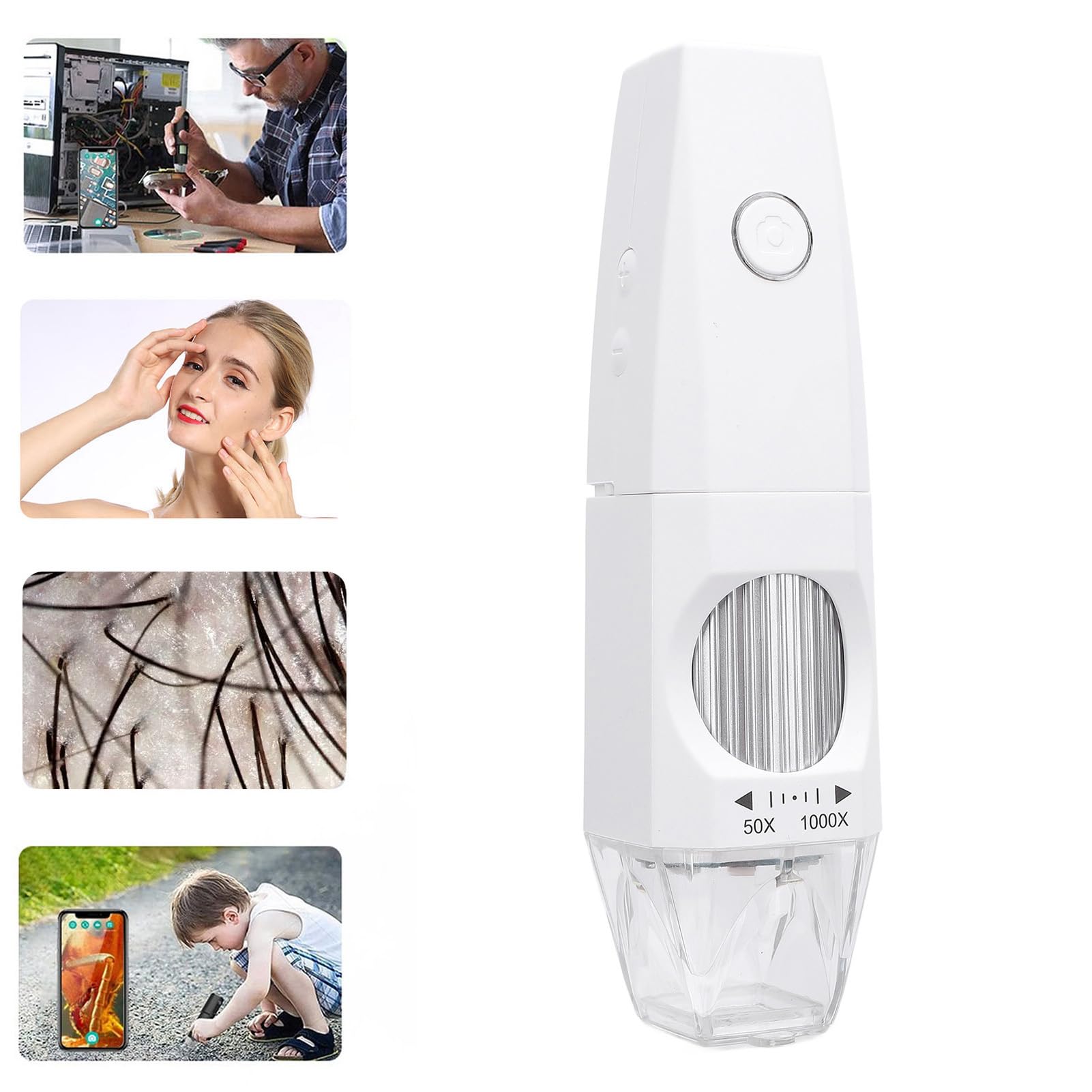WiFi USB Digital Handheld -Mikroskop, 50 Bis 1000x Wireless Vergrößerung Endoskop 1080p Kamera 8 LEDs mit Ständer für IOS für Android -Telefon -Tablet