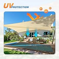 Vista 5 de TANG Vela de sombra triangular para sol de 8' x 8' x 8', toldo cubierta para patio, con bloqueo UV, tela permeable para pérgola, patio trasero