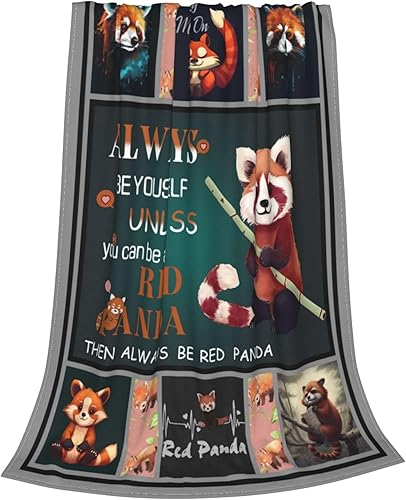Miniatura 3 de Manta de panda rojo, regalos para los amantes de los pandas, para niños, adultos, mujeres y niñas, manta decorativa de pandas rojos, manta de ropa