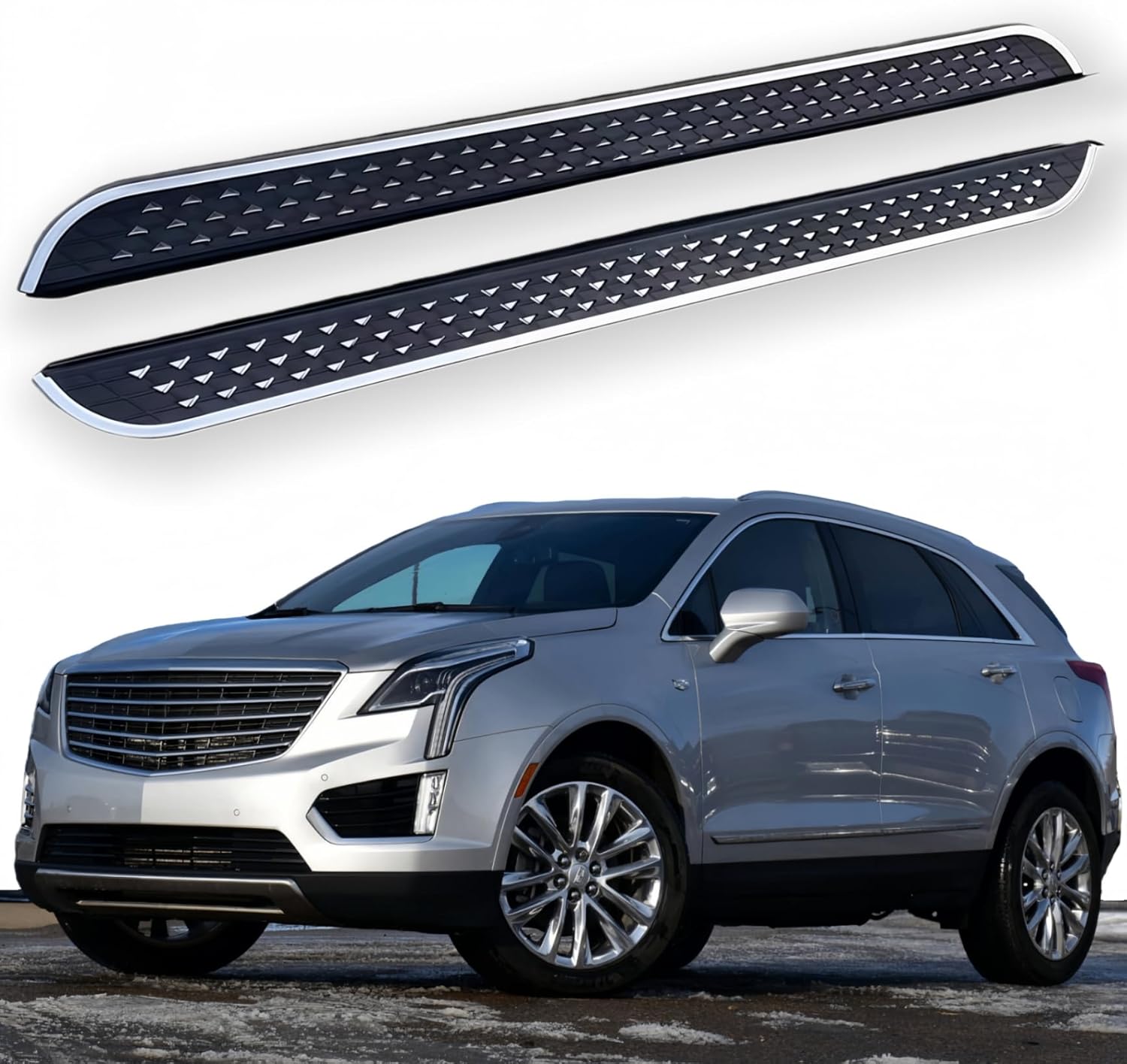 2PCS Running Boards Fit for Cadillac XT5 2017-2026 Side Steps Rail Nerf Bars Accessories Pedal Protector Black