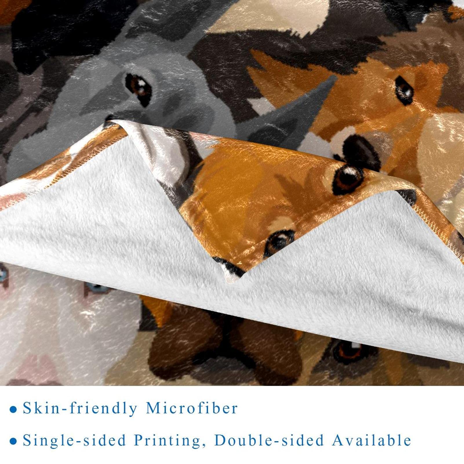 Manta de forro polar, súper suave y lujosa, colección de perros, multicolor