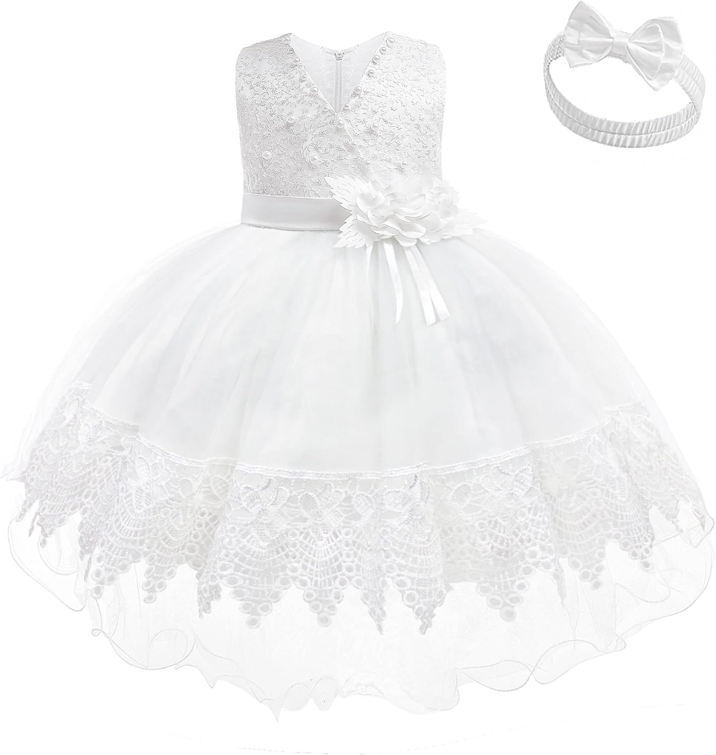 Baby Toddler Lace Dress Girls First Baptism Elegant Embroidery Wedding Party Flower Bridesmaid Dresses Up - Image 3