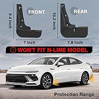Vista 10 de Muslogy for 2024 2025 Kona Mud Flaps Splash Guards Front & Rear 4Pcs Fender Flaps No Drilling Required Compatible with Hyundai Kona 2024