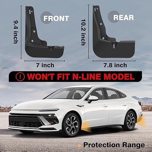 Miniatura 10 de Muslogy Para 2024 Kona Mud Flaps Splash Guard Front & Rear 4pcs Fender Flaps No requiere taladrar Compatible con accesorios Hyundai Kona 2024