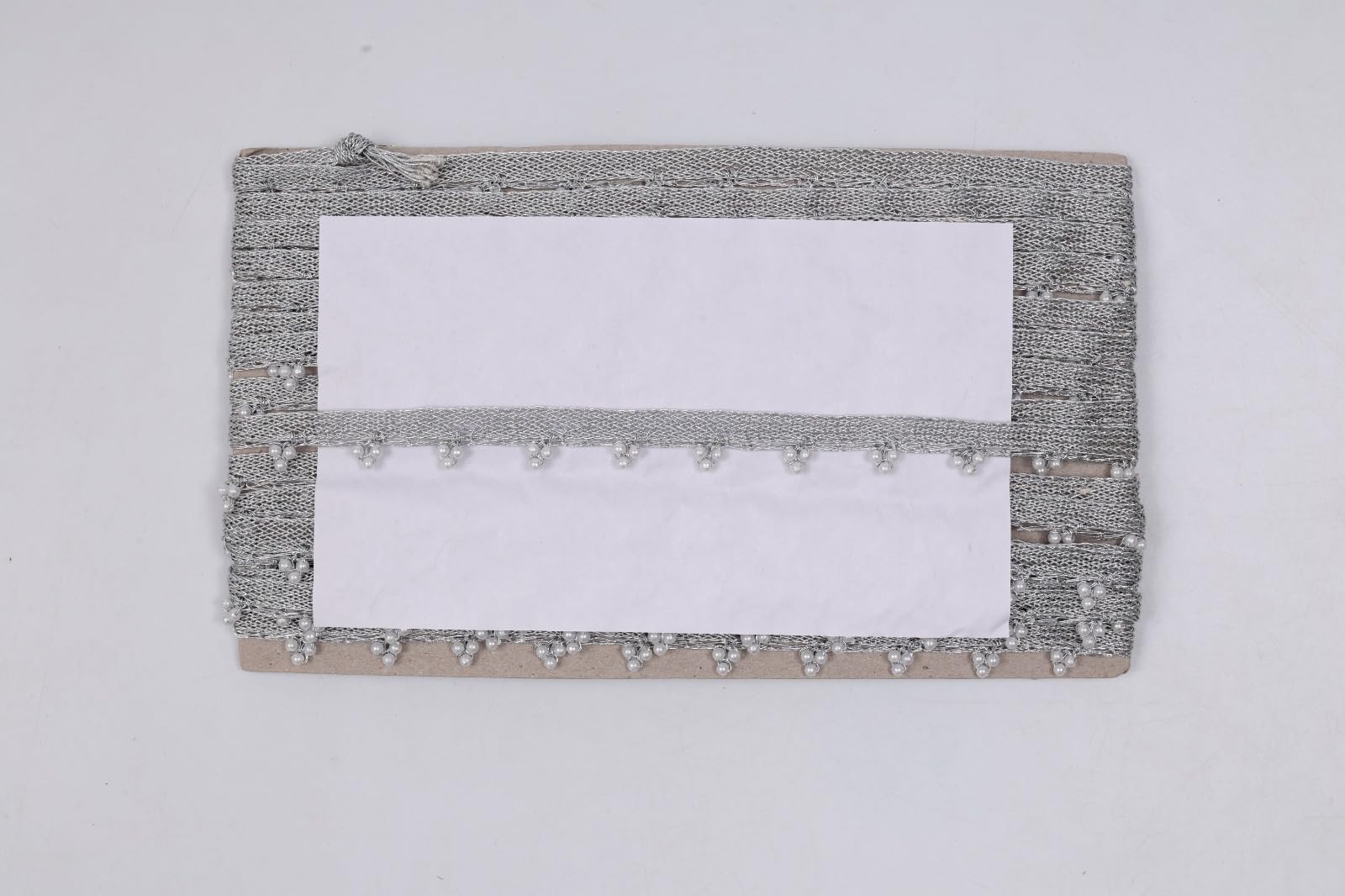 Premdas lace Gold Beaded Lace, Indian Beaded Trim, Trim Border, Lace Border, Beaded Trim, Beaded Trim, Beaded Tassel Trim (Silver) 1