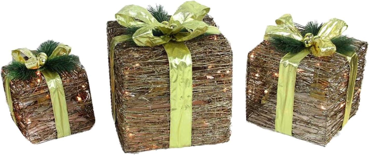Northlight D 14-31780G Set of 3 Lighted Natural Rattan and
