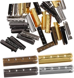 NUOBESTY 80piezas Kit Puntas De Cordones Para Zapatos Cabezales De Metal Redondos De Extremos De Cuerda Para Calzado Casual y Reparación