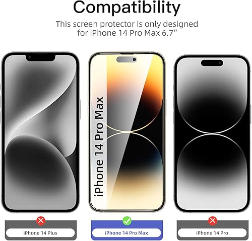 Miniatura 293 de NEW'C - Paquete de 3 protectores de pantalla para iPhone 14, iPhone 13, iPhone 13 Pro (6.1 pulgadas), protección mejorada de vidrio templado