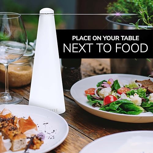 Miniatura 6 de Modern LYFE Ventilador de moscas para mesas, alimentado por USB o AA, repelente de moscas para cenas al aire libre o alimentos en fiestas,