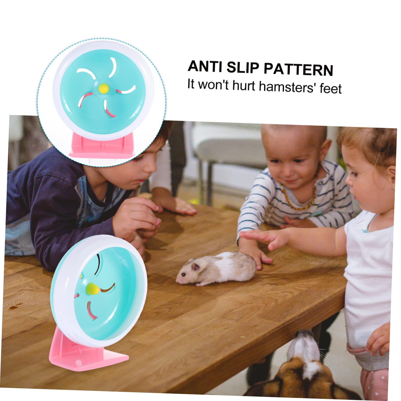 FOMIYES 2piezas Hamster Ejercicio Rueda Silenciosa De Plástico para Pequeñas para Hámsters y Jerbos Juguete De Ejercicio para Roedores Diseño Antideslizante y Seguro