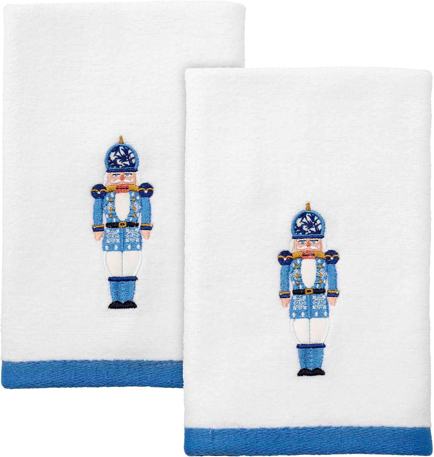 Avanti Linens - Bathroom Set, Resin Lotion Pump & 2pc Fingertip Towels, Christmas Decorations (Nutcracker Trellis Collection)