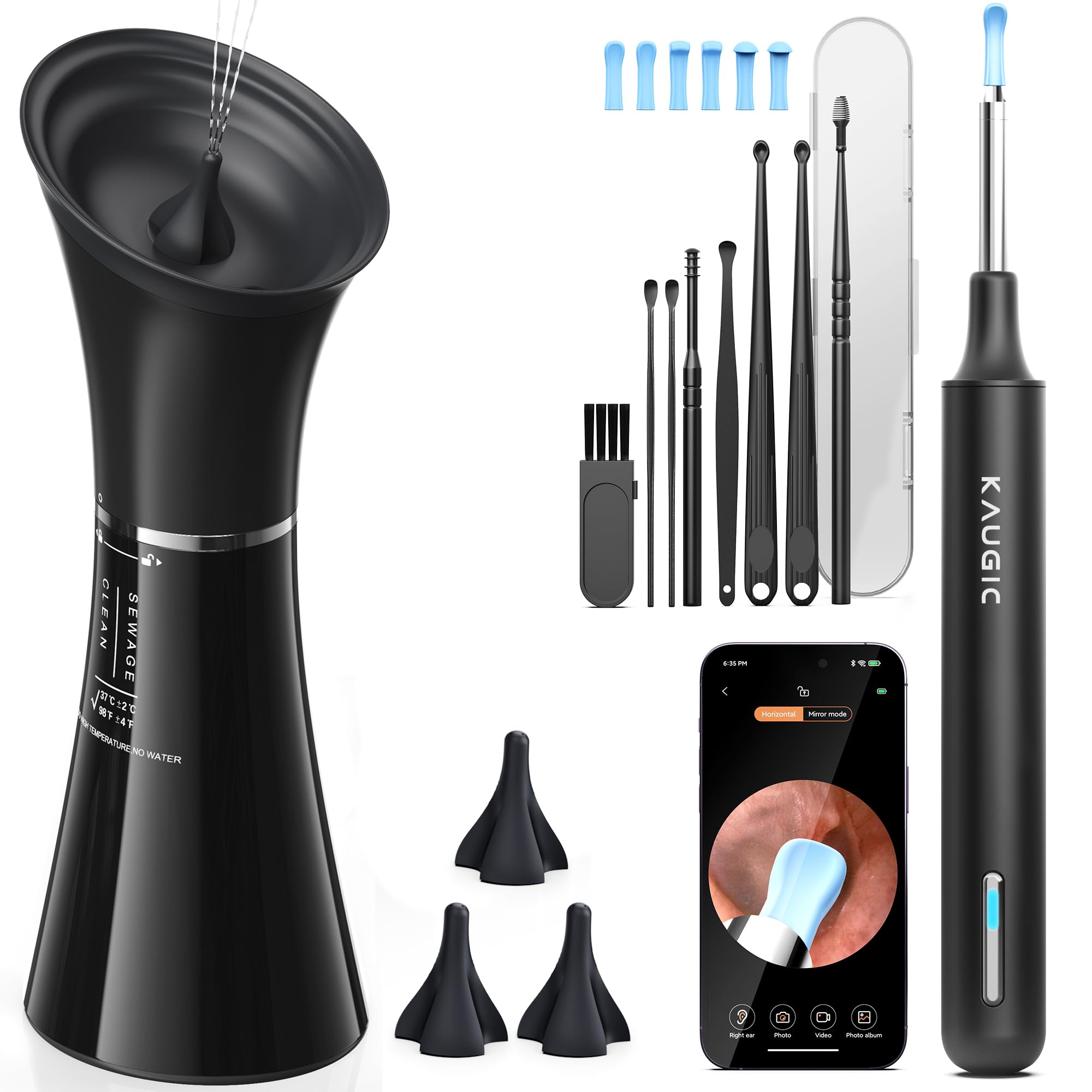 Ear Wax Removal Kit with Camera – Ear Cleaner Tool for Safe & Effective Ear Care – Includes Ear Camera for Visual Inspection & Gentle Ear Irrigation