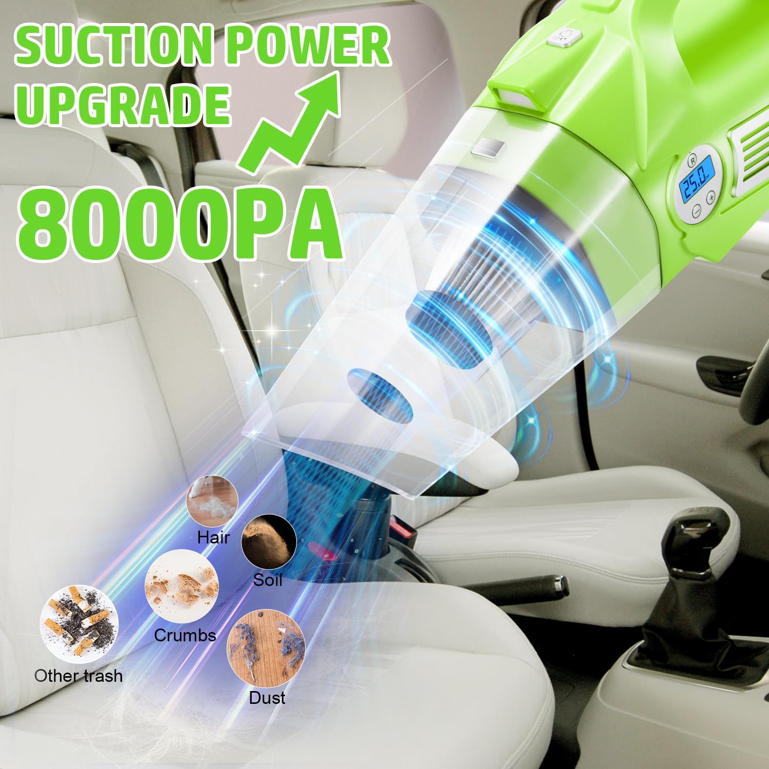 Aspirateur De Voiture Xijobido 120W – Nettoyeur Sec Et Humide Portable Pour Intérieur Auto, Maison Et Détails - 7
