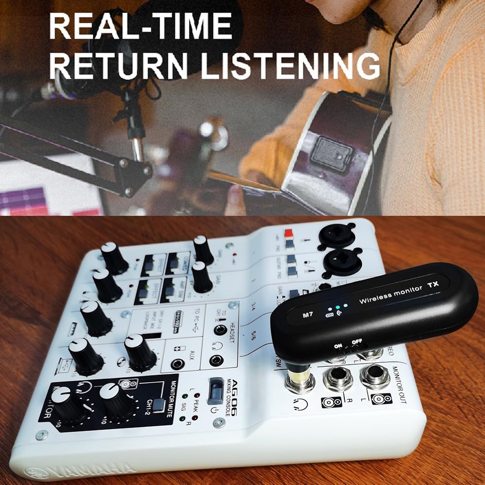 2.4G Wireless in Ear Monitor System Professional High Fidelity Sound Sound Rechargeable Transmetteur Receiver Ensemble avec faible latence pour des performances en direct et