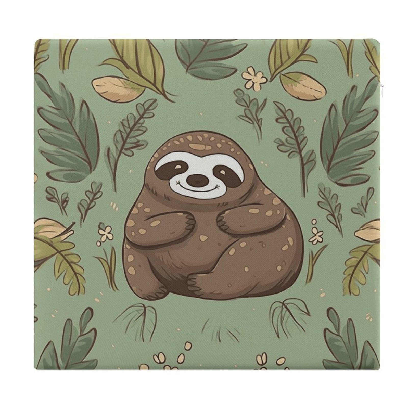 Adfgyerh Style Sloth On The Grass Cushions Memory Foam For Adults, Seat Cushion Chair Pads Soft, Square Pillows For Dining, Kitchen, Office, Patio Chairs