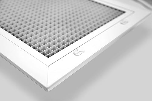 Miniatura 3 de Cubo Core Eggcrate Rejilla de filtro de aire de retorno para filtro de 1 pulgada, aluminio, blanco Dimensiones exteriores 1.75 x 1.75