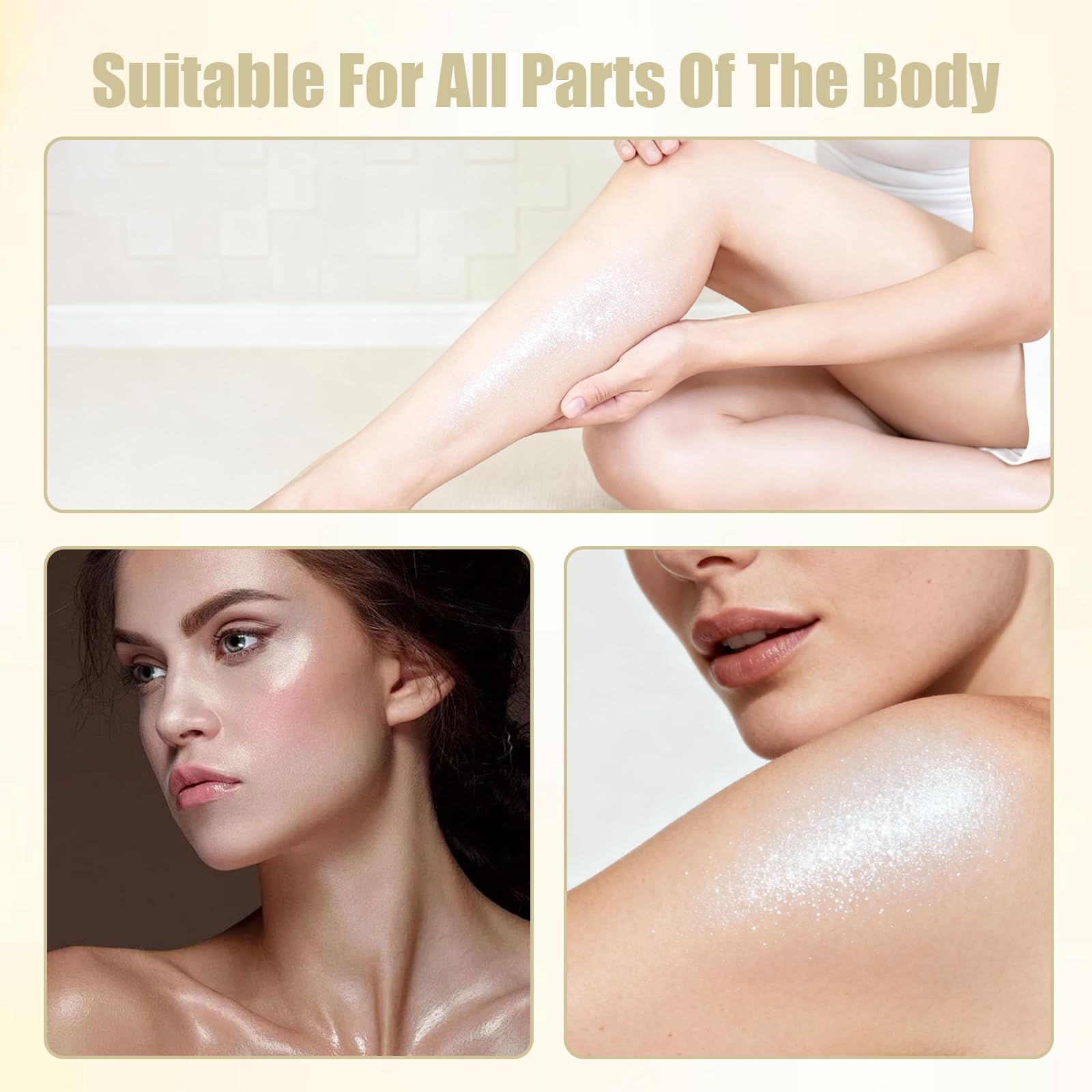 Spray glitterato da 80 ml, impermeabile, per il viso, per capelli e corpo, nebbia ultra fine, copertura uniforme, make up veloce e brillante (01 bianco perla)