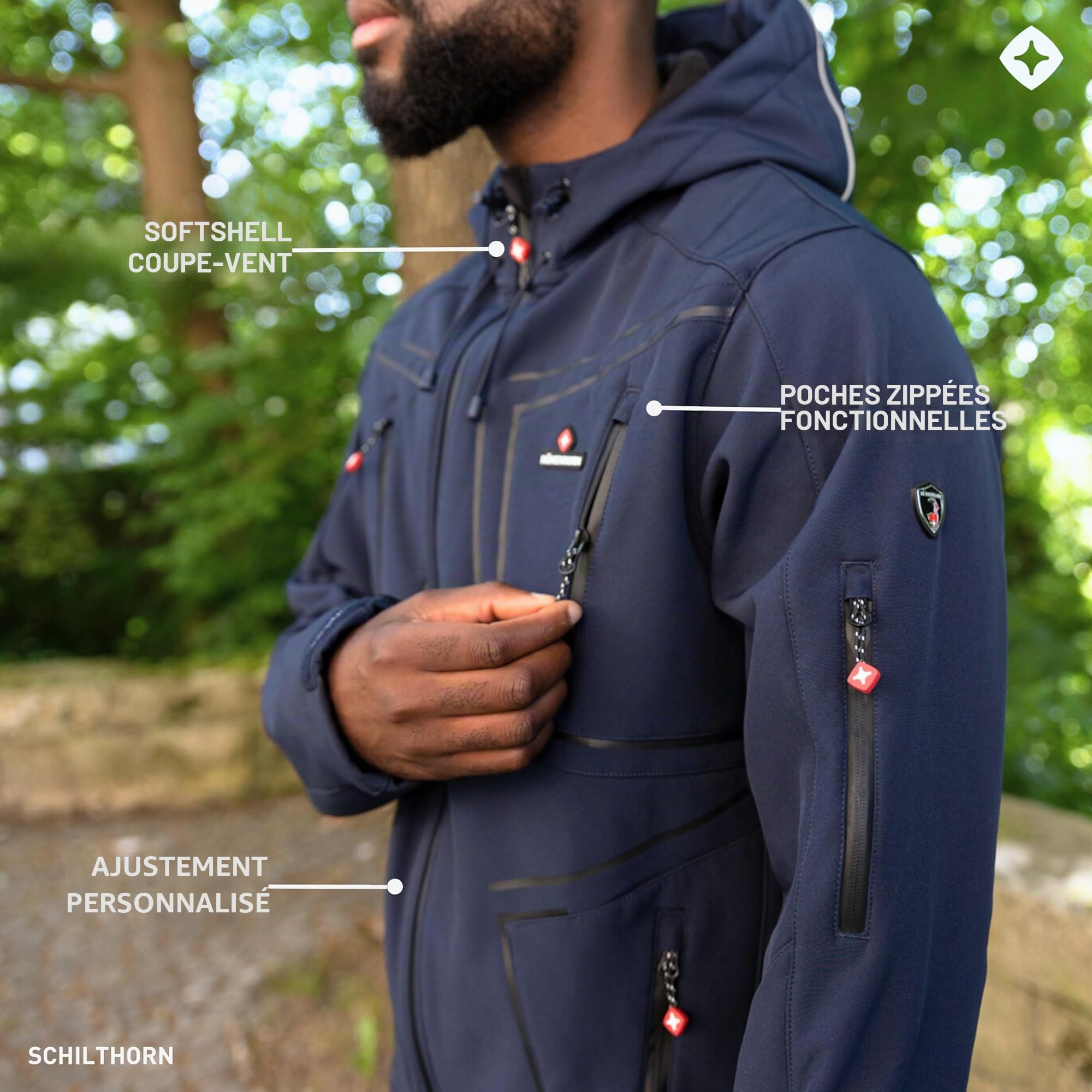 Höhenhorn Niesen Veste Softshell pour Homme Outdoor Function résistant à l'eau