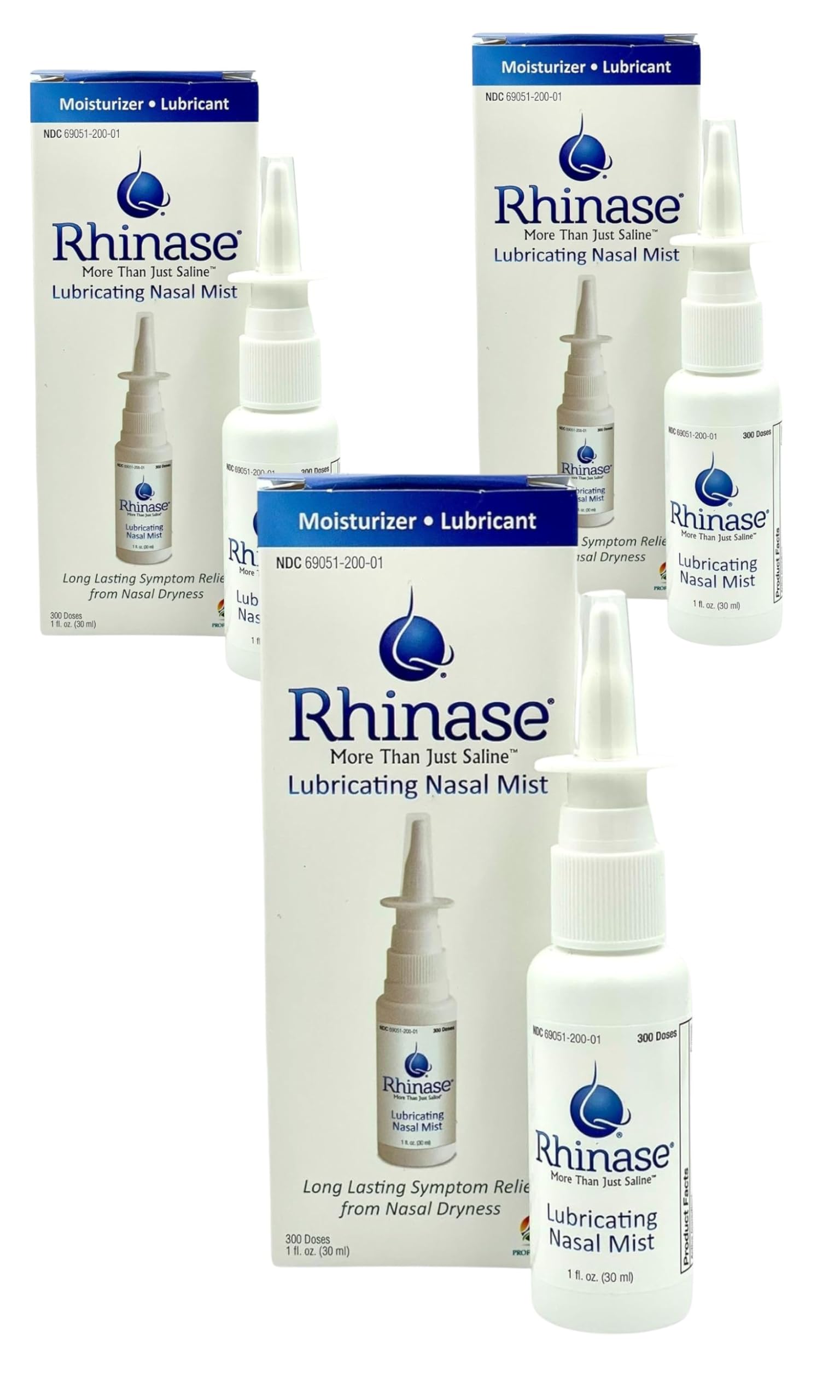Rhinase Nasal Spray 1 oz (3 Pack) for Nasal Dryness from Allergy, Nosebleed, Low Humidity, CPAP…