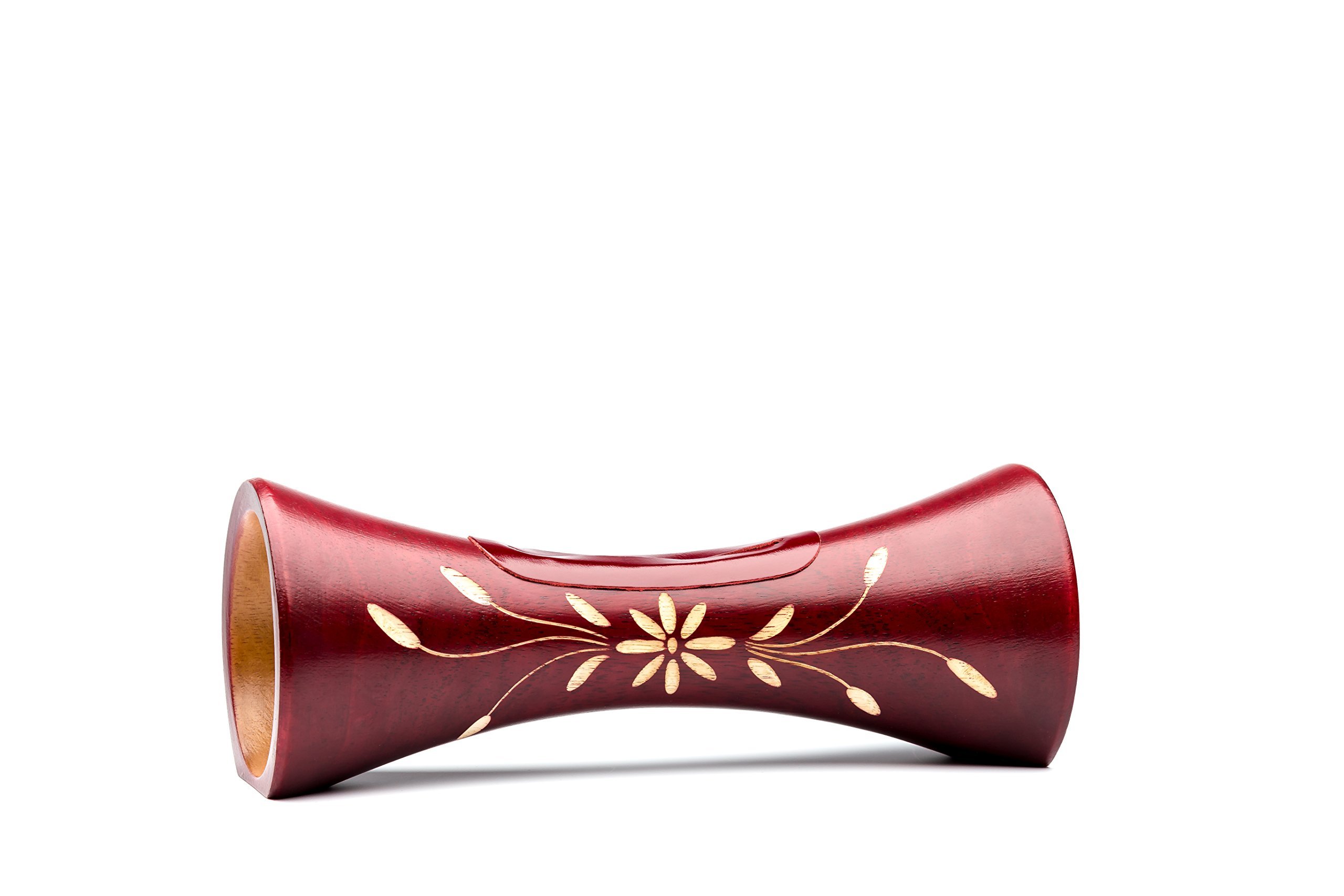 mangobeat® - Enceinte écologique et Universelle en Bois - Amplification de Tous Les Smartphones sans électricité - «Bordeaux Fleur» 25 cm