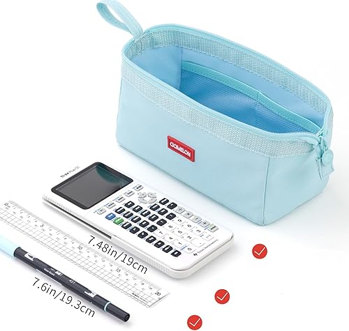 Vista 4 de CICIMELON - Estuche de gran capacidad para lápices con 3 compartimentos para la escuela para adolescentes, niños, hombres y mujer. Azul