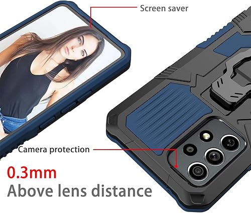 Miniatura 6 de Funda compatible con Samsung Galaxy A53 5G con protector de pantalla integrado, protección completa, parte trasera dura con parachoques suave,