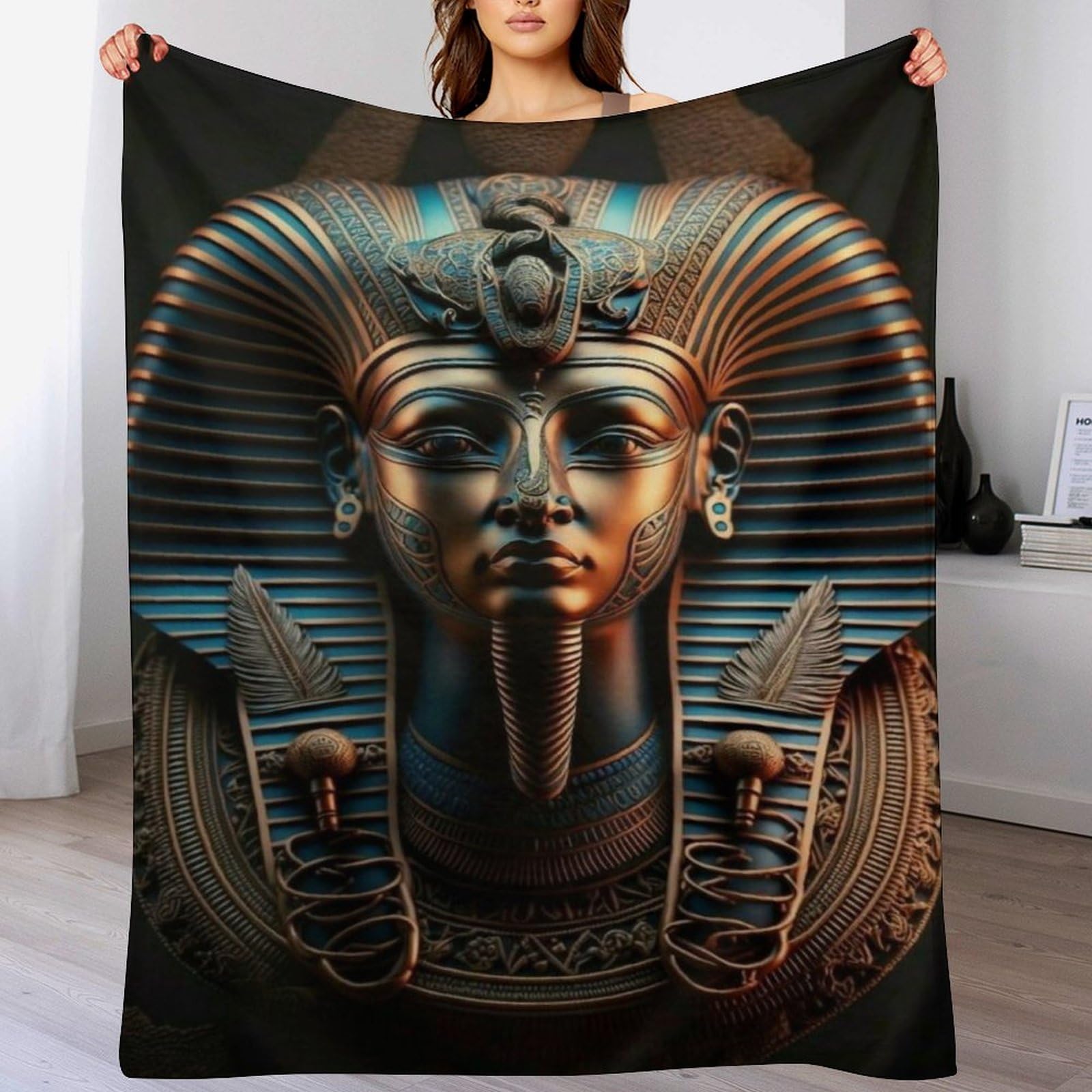 Couverture Pharaon égyptien pour canapé et lit plaid de voyage