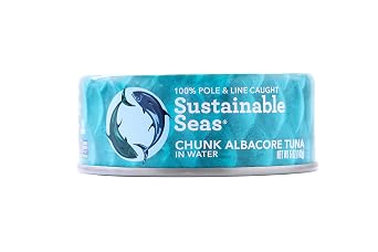 Sustainable Seas Chunk Albacore Tuna in Water & Sea Salt, 5 Oz, Pack of 12