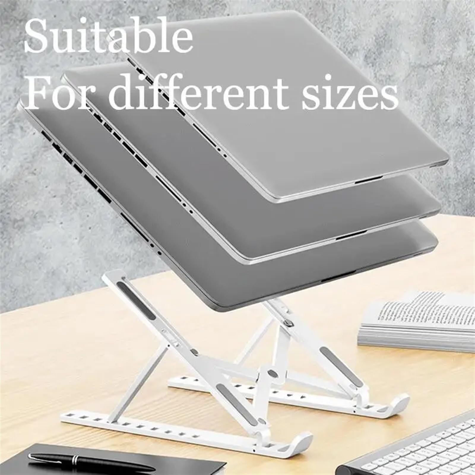 Podstawka pod laptopa na biurko, Uchwyt na laptopa Podstawka pod laptopa Chłodzący uchwyt na notebooka Regulowany(Black)