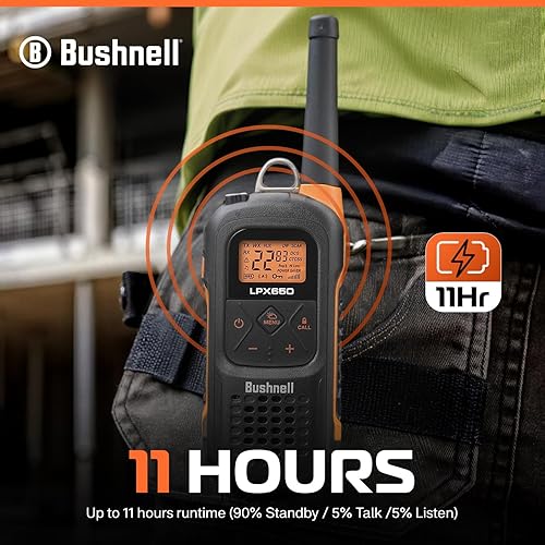 Miniatura 5 de Bushnell LPX650 Walkie Talkie Radio  Calidad fiable, diseño flotante resistente, 2 W de potencia para 42 millas de alcance, radios bidireccionales