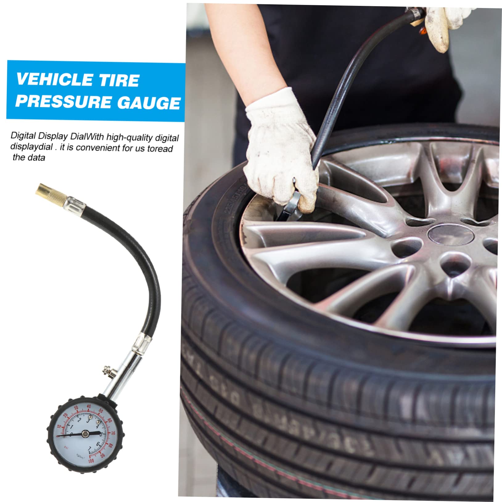 3pezzi Misura Pressione Pneumatici Auto Alta Precisione Manometro Compatto Con Tubo Per Controllo Pneumatici Per Auto Suv Accessorio Utile Per Evitare Forature