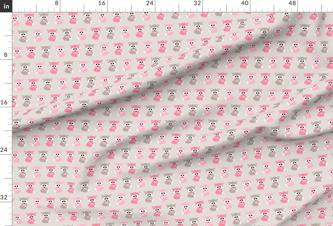Spoonflower Fabric - Foxes Pink Fox Woodland Animal Girl Printed on Upholstery Velvet Fabric Fat Quarter - Upholstery Home Decor Bottomweight Apparel